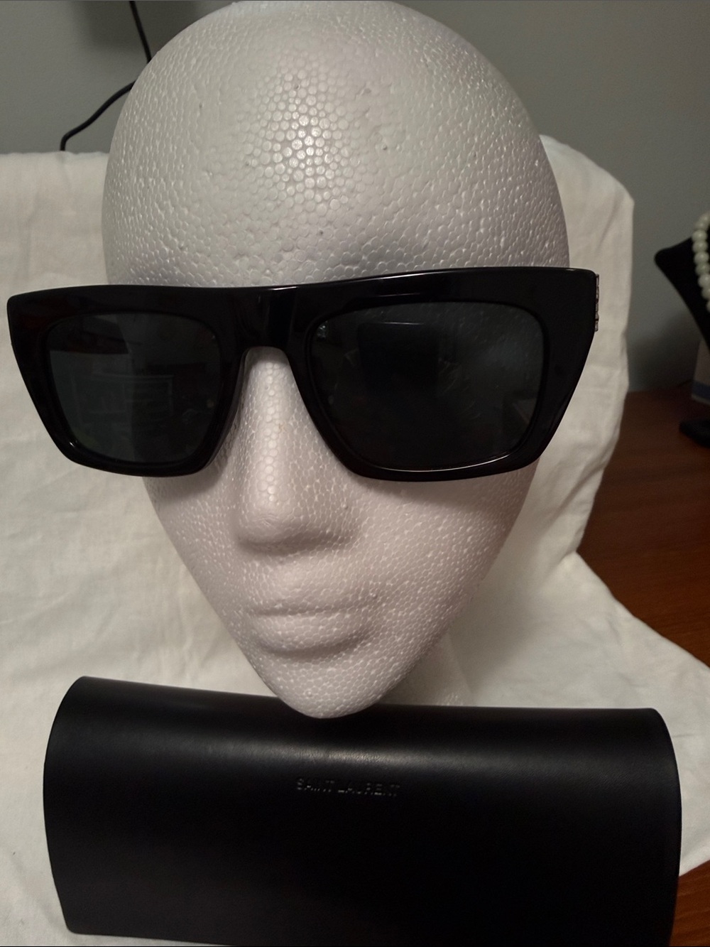 Saint Laurent Black Oversized Square Sunglasses